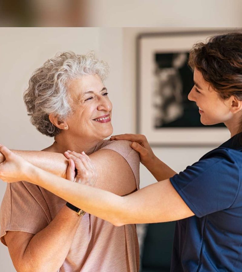 Supervised exercise for senior citizen at Capstone Physical Therapy and Fitness